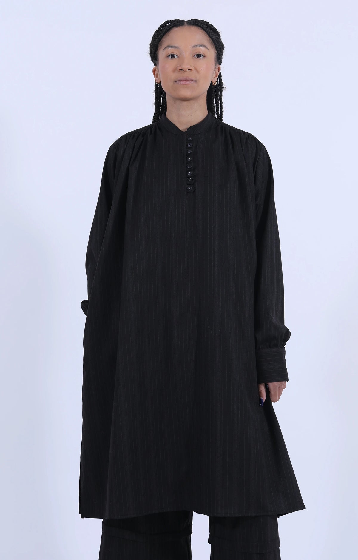 George Dress Coal Stripe
