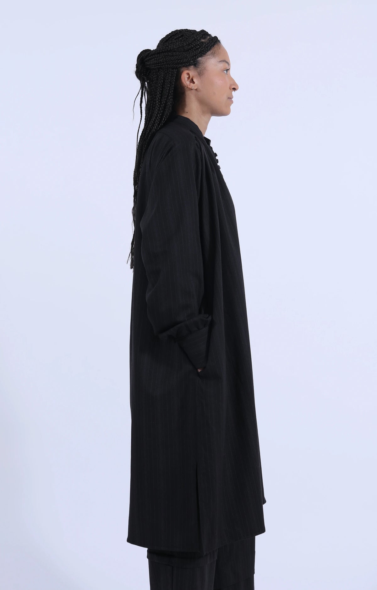 George Dress Coal Stripe