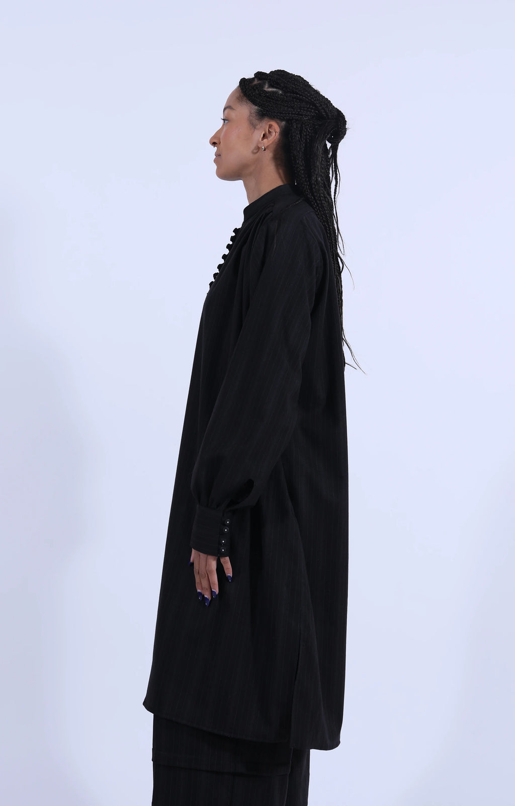 George Dress Coal Stripe