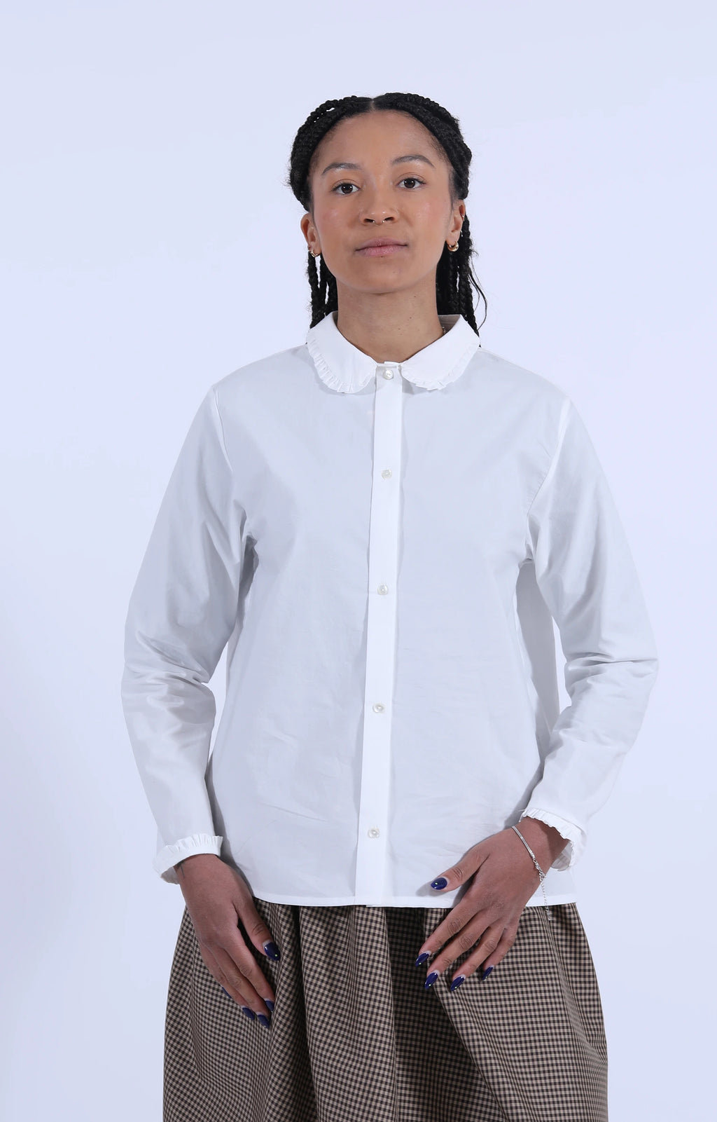 Ruffle Happy Shirt White