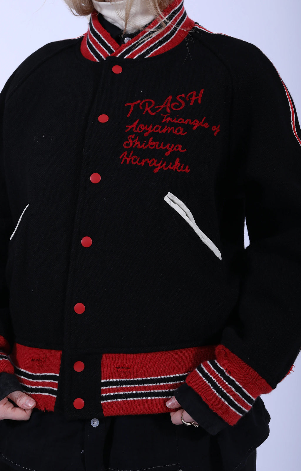 Deconstructed Lettered Jacket Black