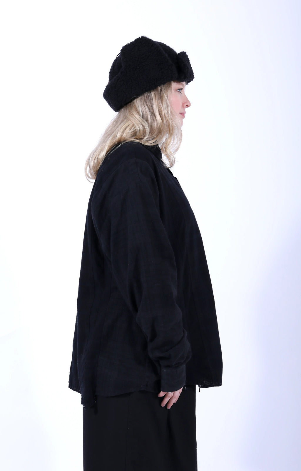 7 Cuts Wide Shirt Overdye Black 1