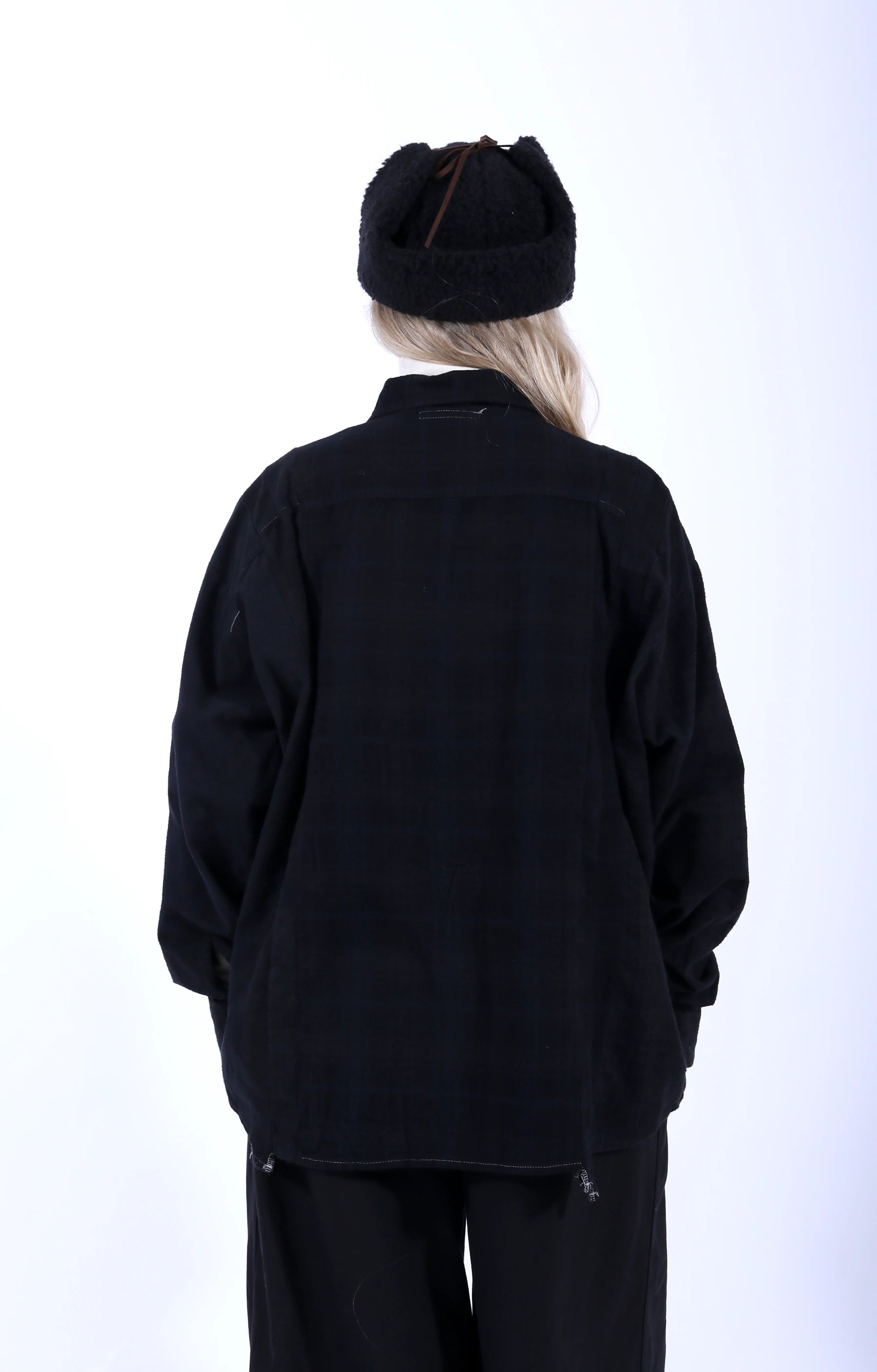 7 Cuts Wide Shirt Overdye Black 1