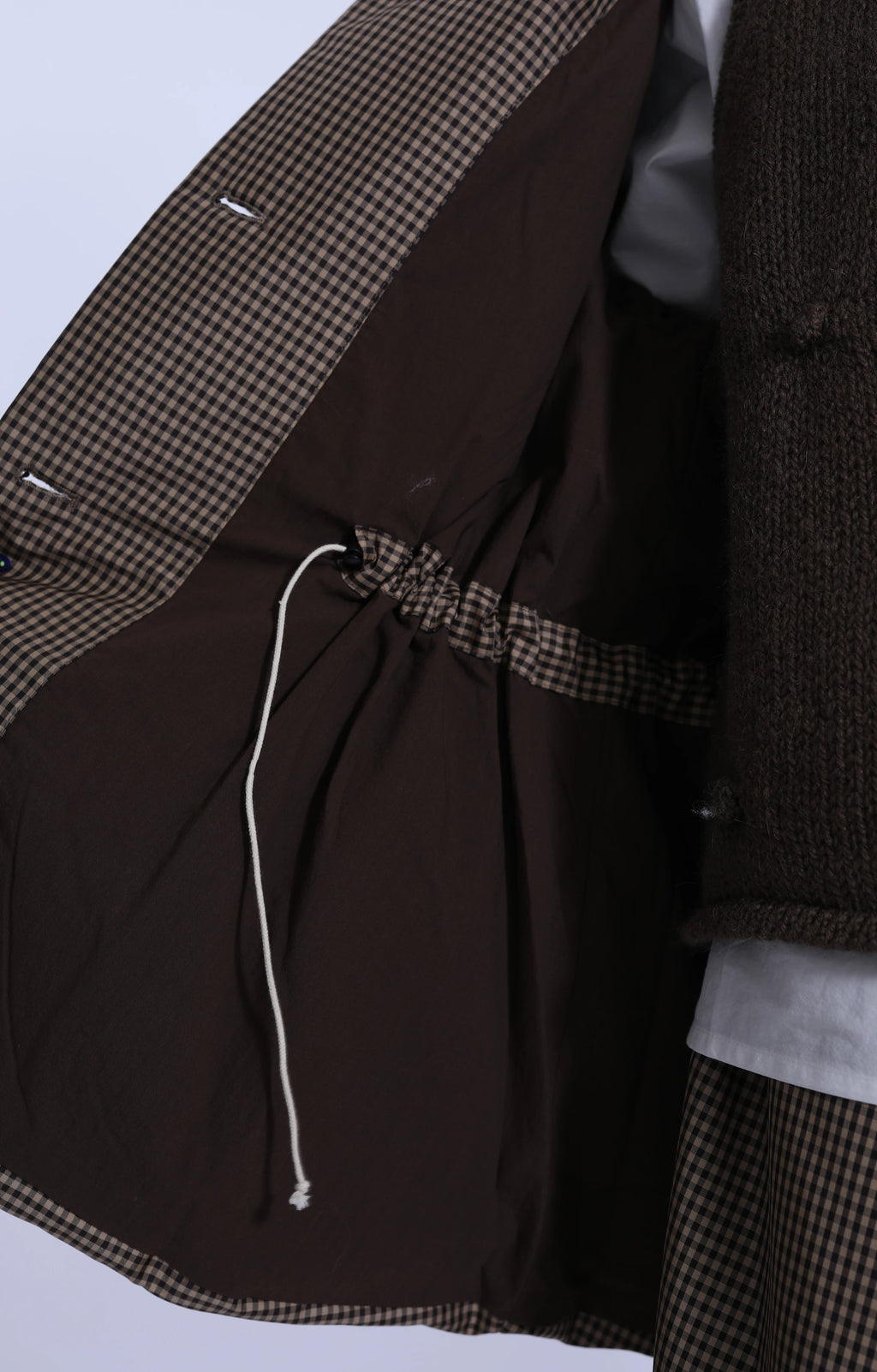 Small Puff Coat Brown Check