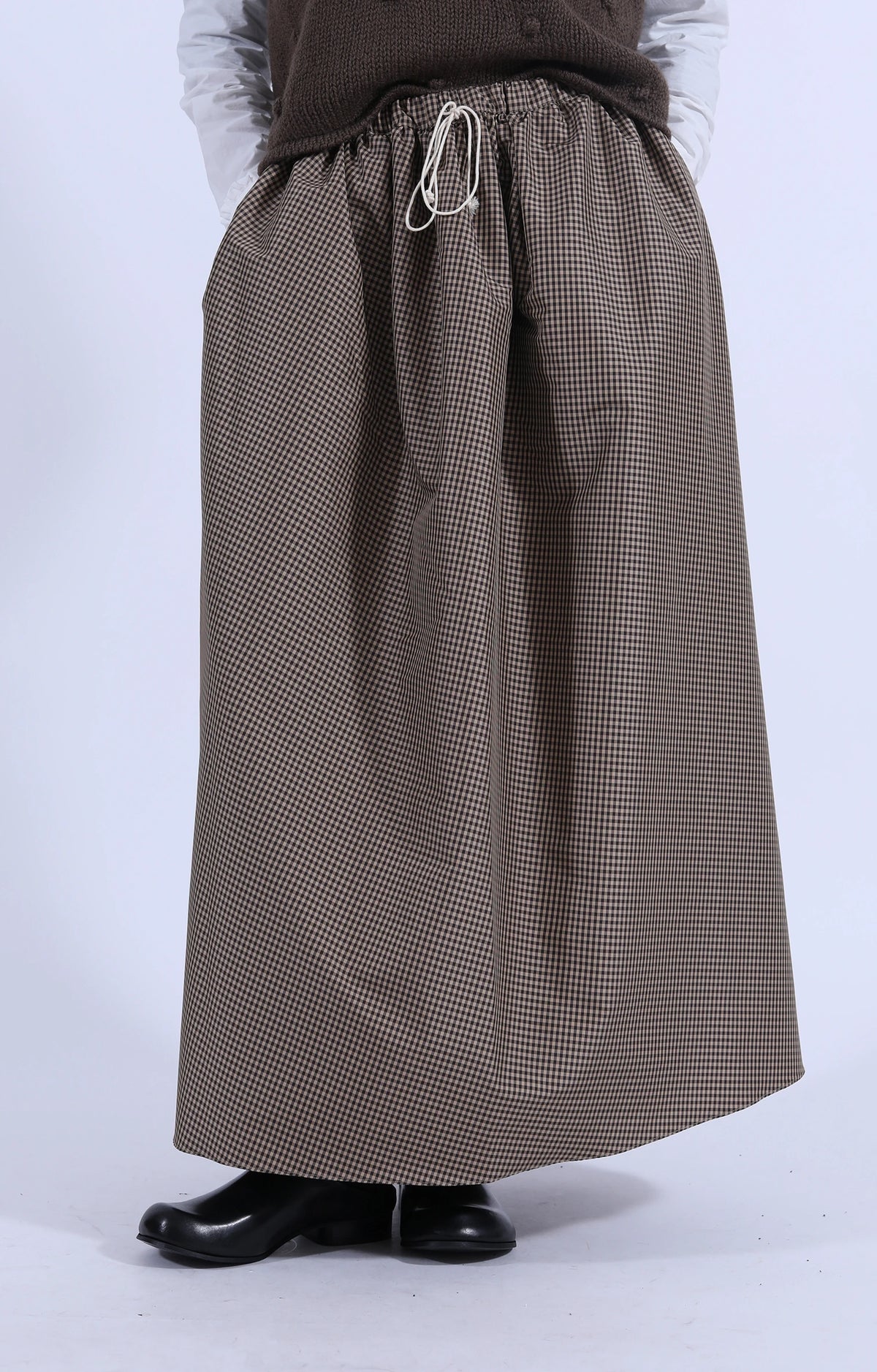 Wide Skirt Brown Check