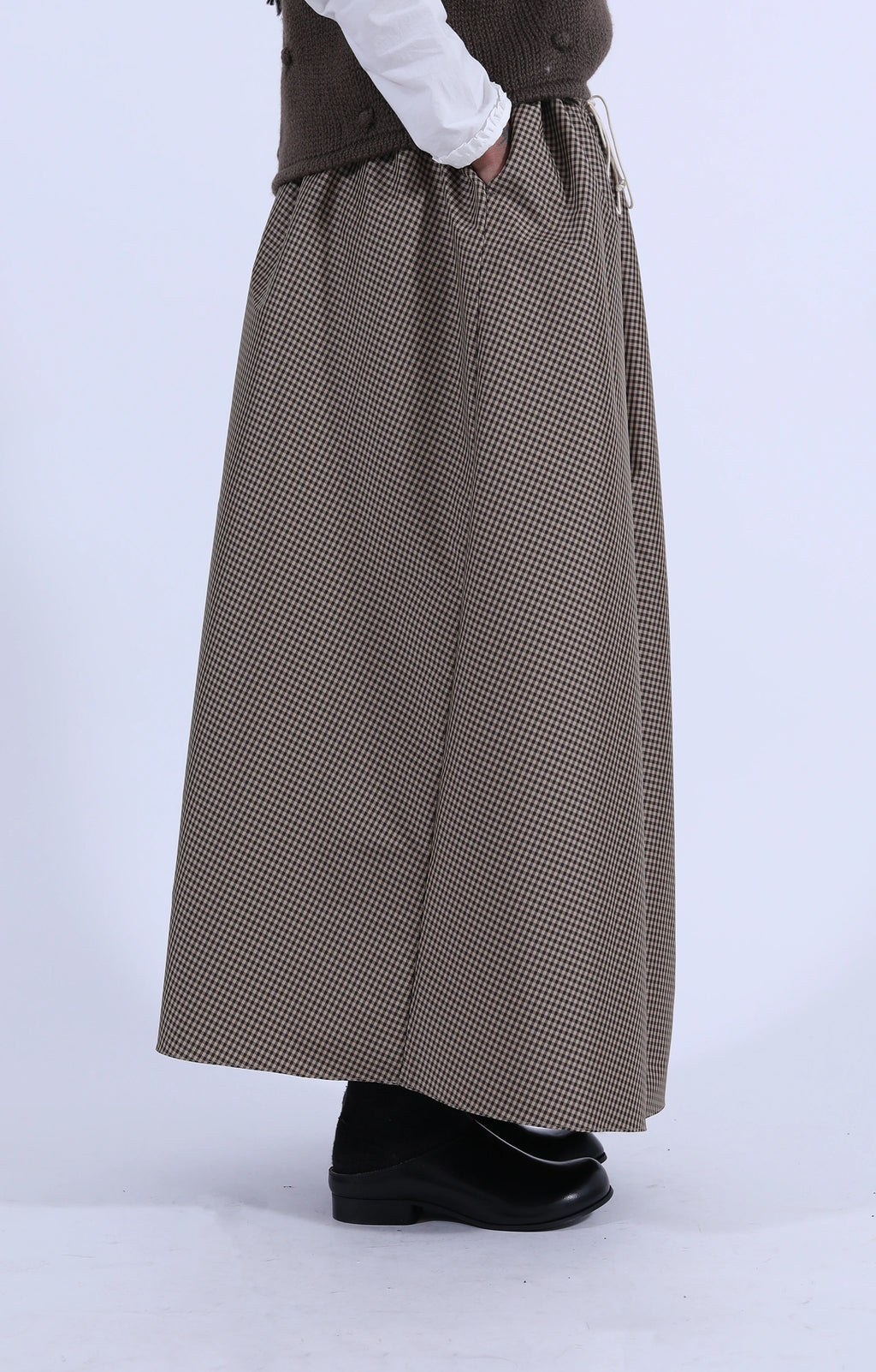 Wide Skirt Brown Check