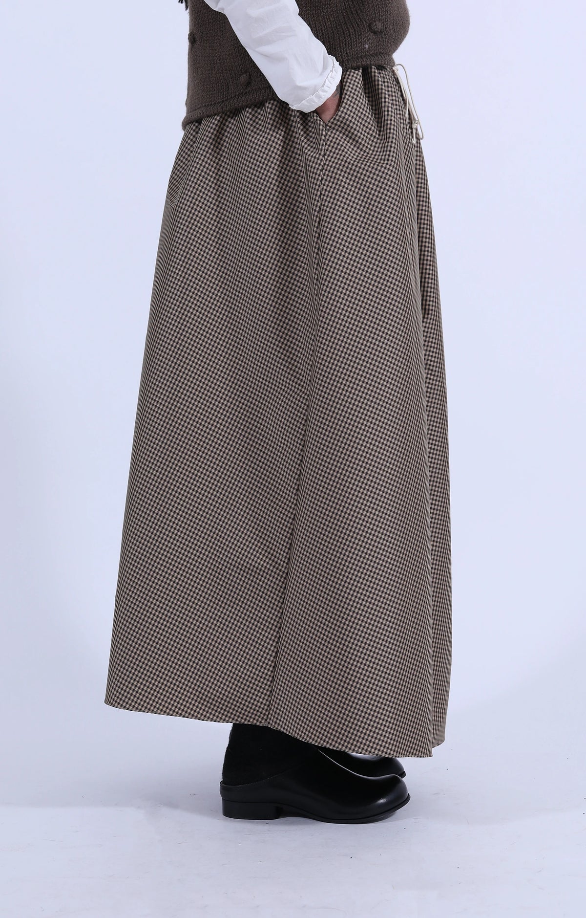 Wide Skirt Brown Check