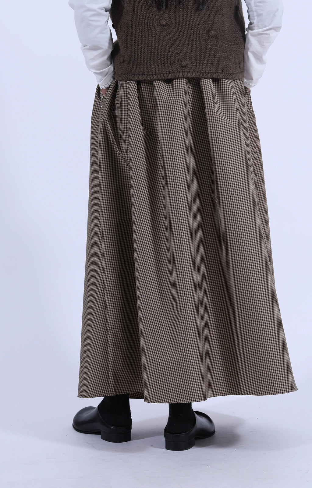 Wide Skirt Brown Check