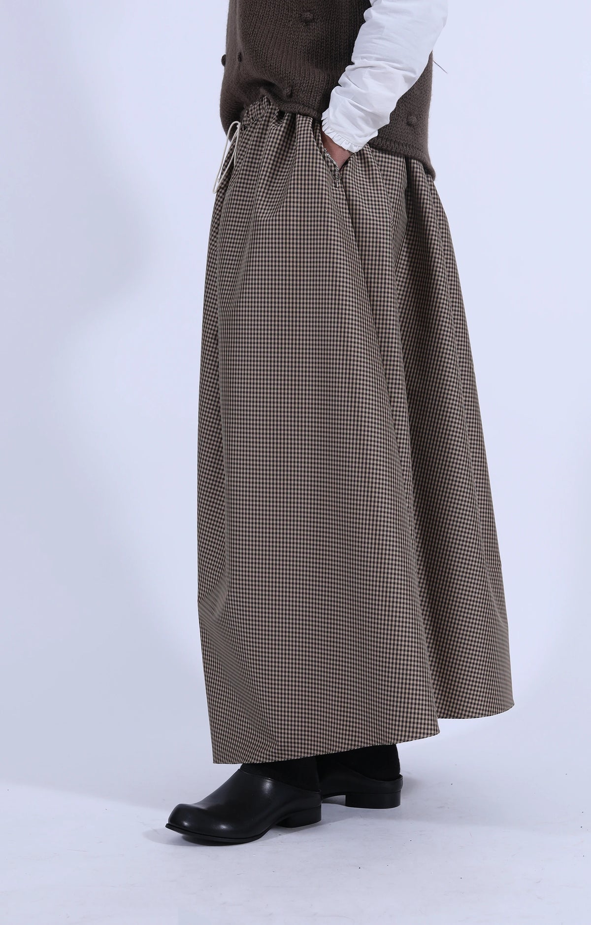 Wide Skirt Brown Check