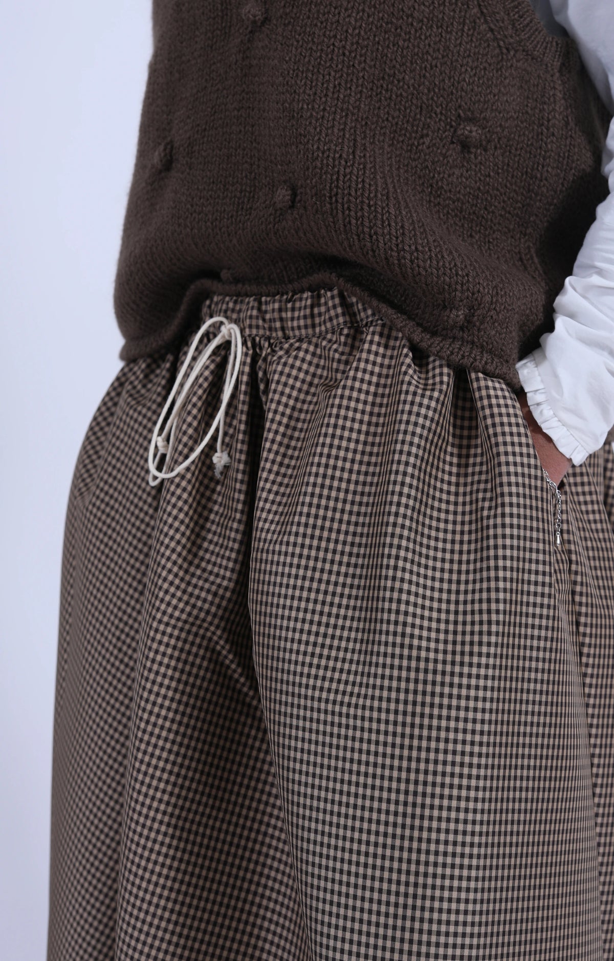 Wide Skirt Brown Check