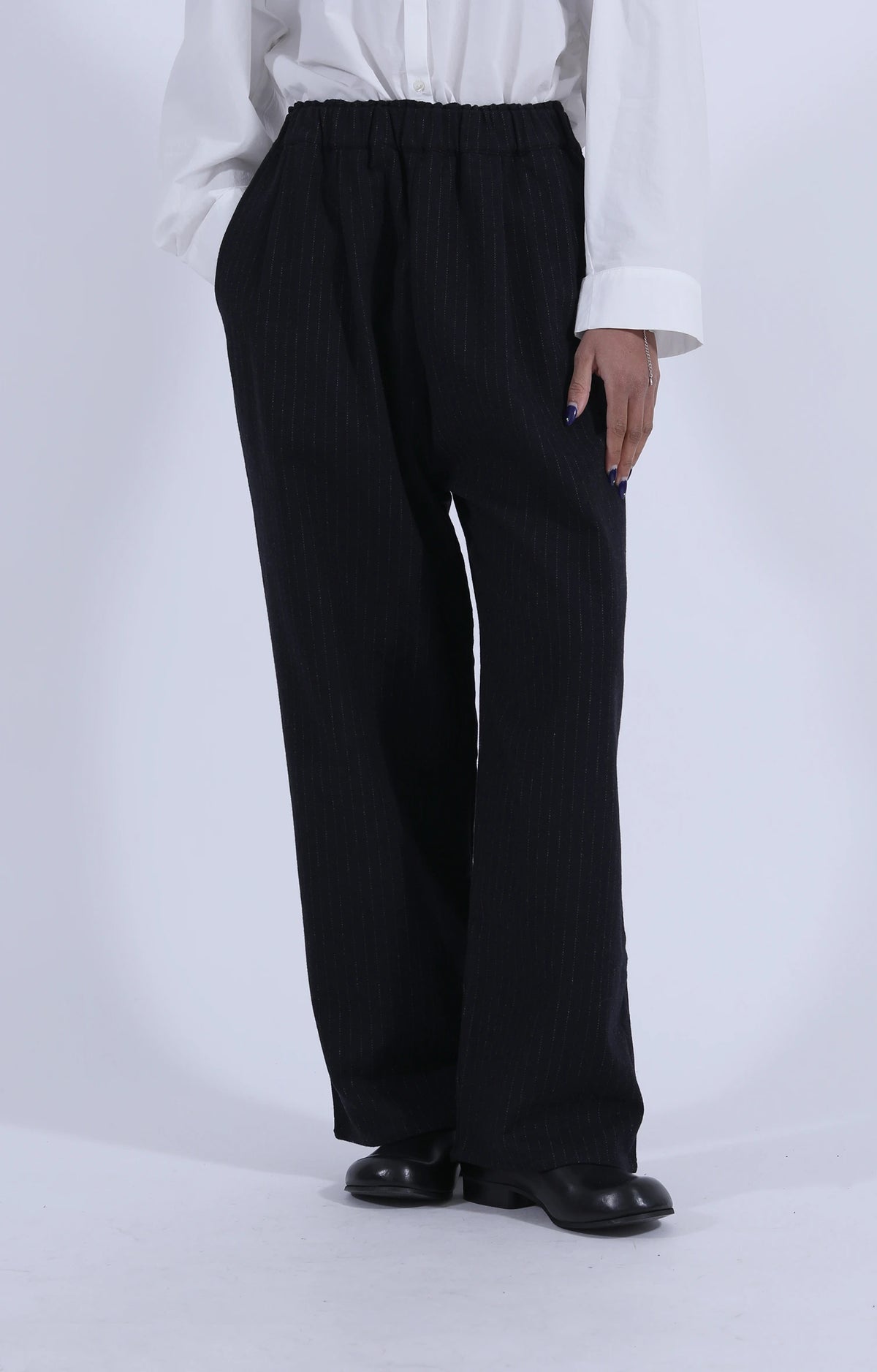Luce Trouser Black Pinstripe