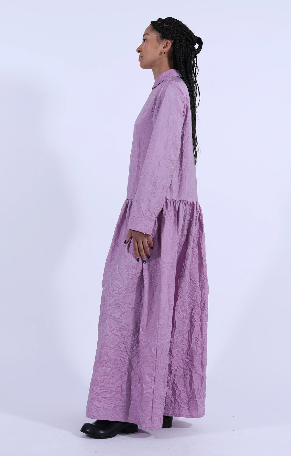 Molly Dress Purple Crinkle