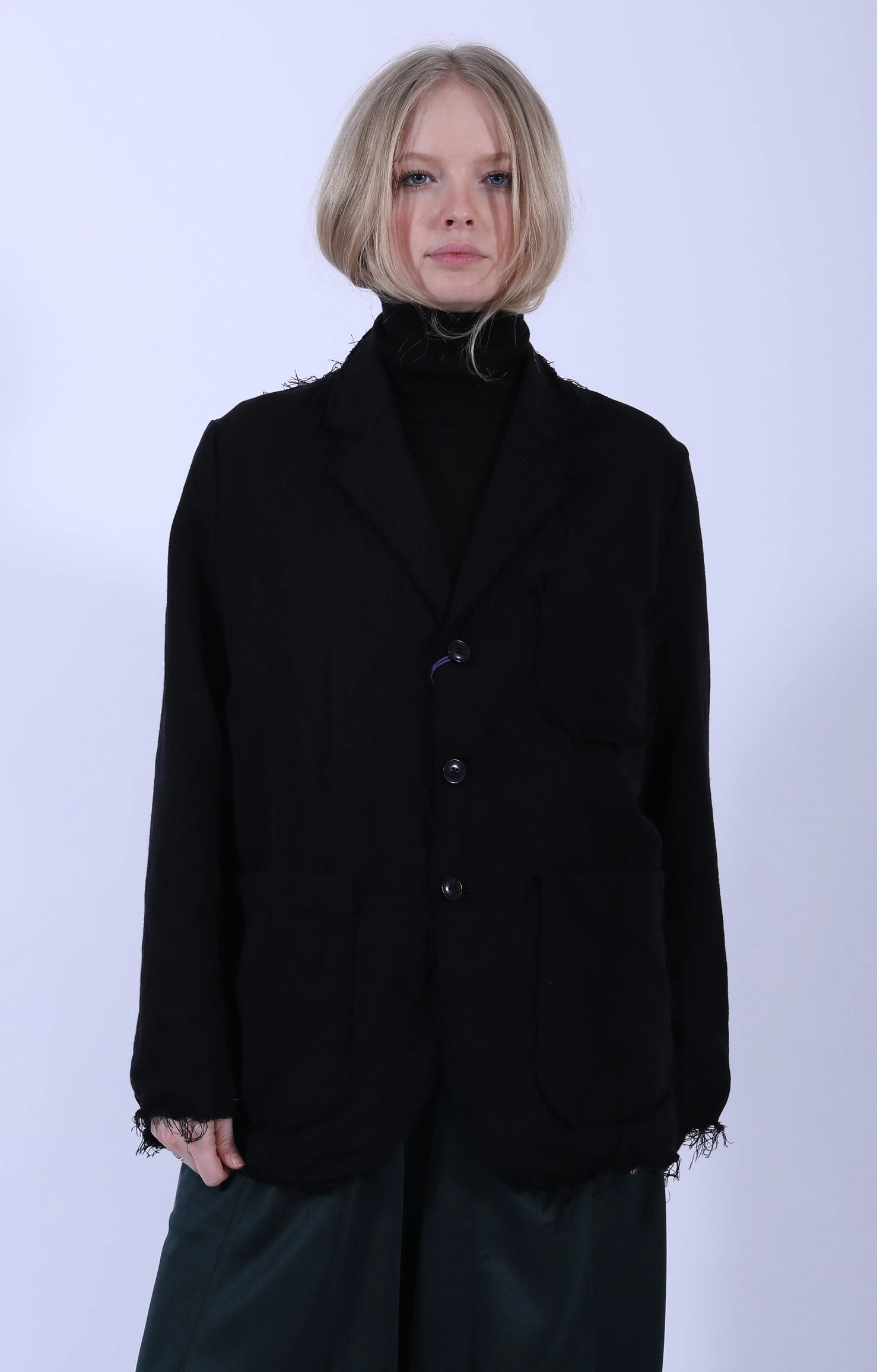 Raw Edge Jacket Black