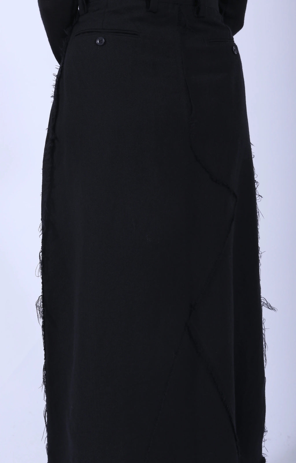 Raw Edge Skirt Black