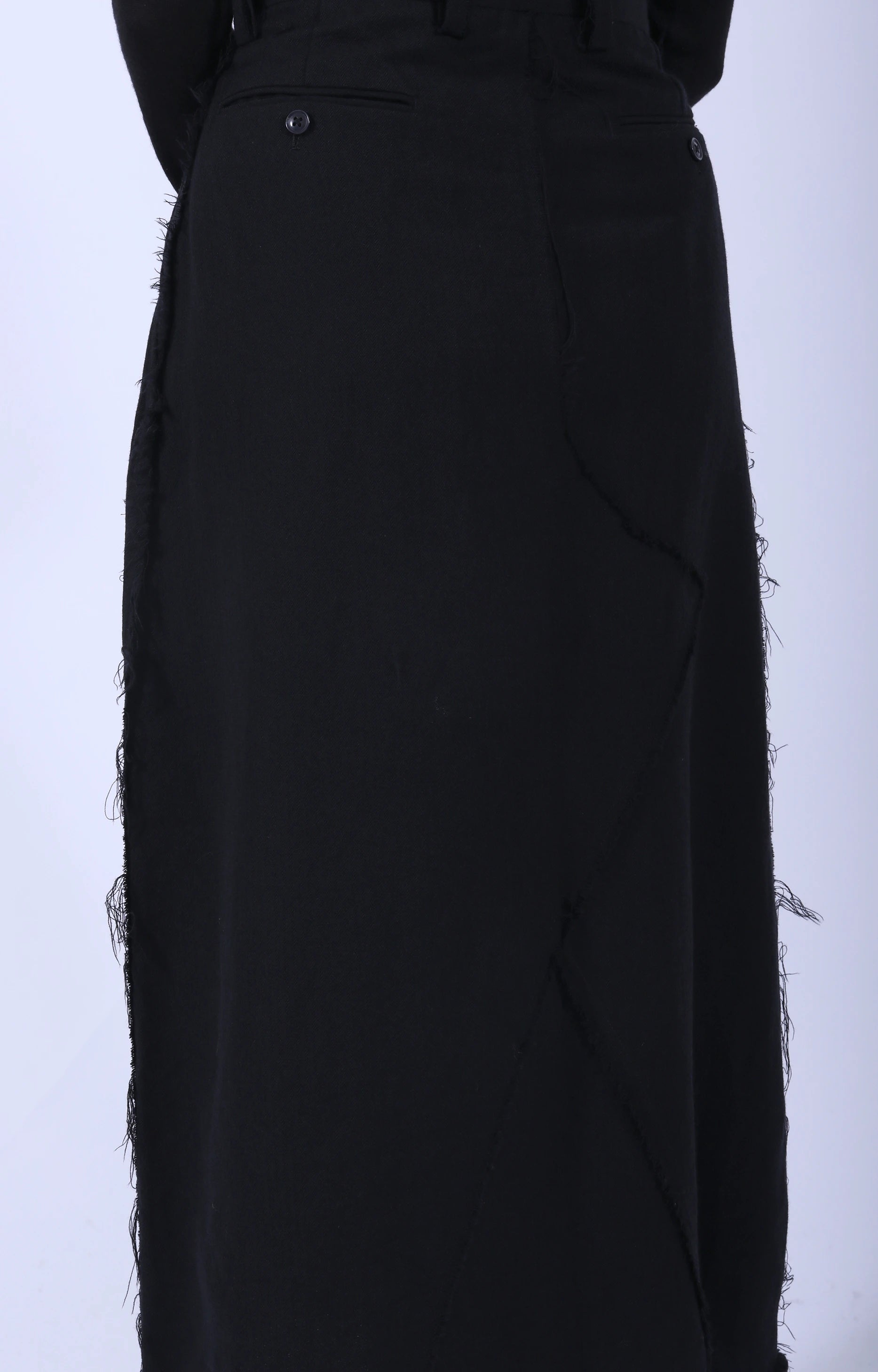 Raw Edge Skirt Black