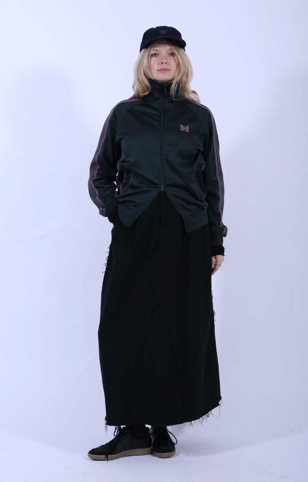 Raw Edge Skirt Black