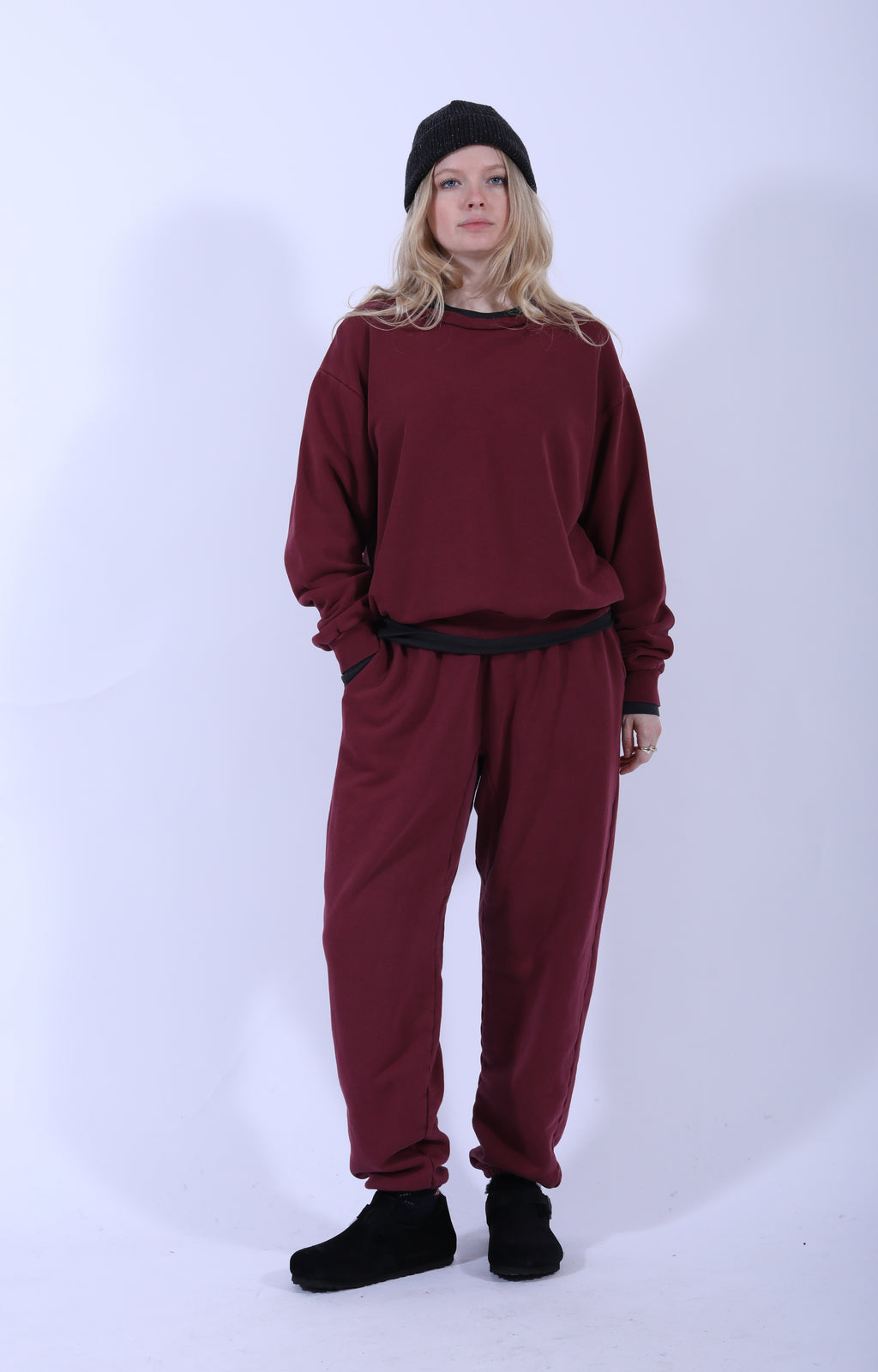 8oz New Sweat Pants Burgundy