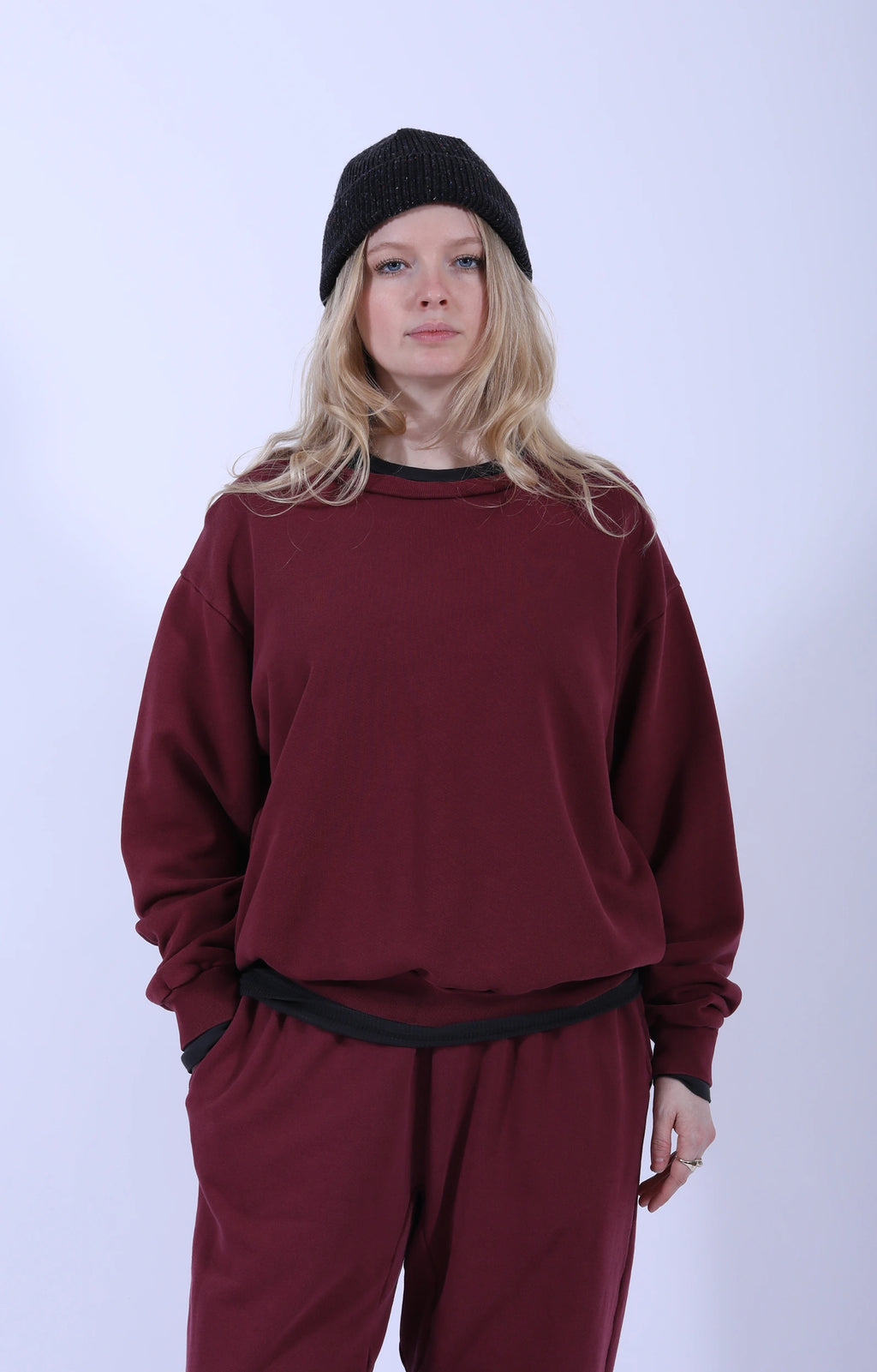 8oz New Crew Sweatshirt Burgundy