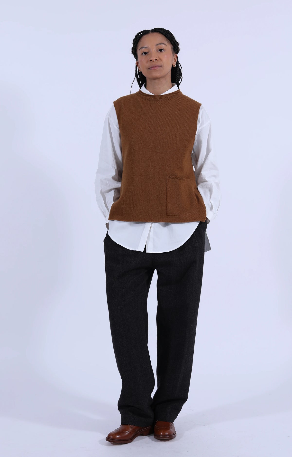 Tabard Vest w/ Pocket Vintage Vicuna