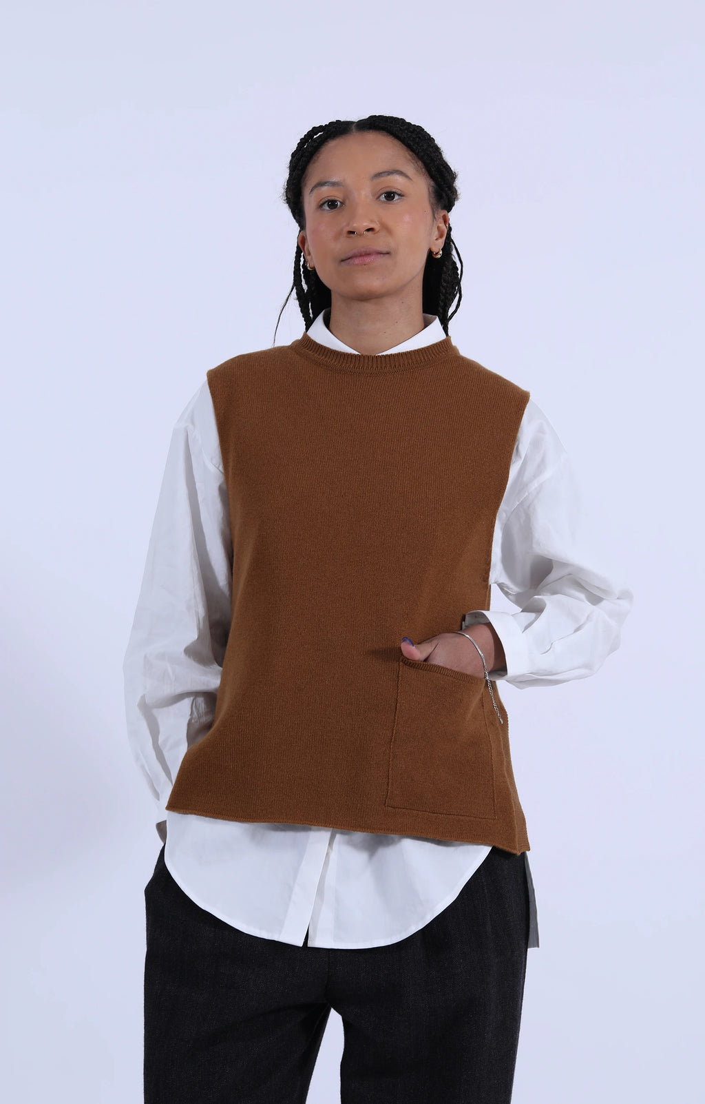 Tabard Vest w/ Pocket Vintage Vicuna