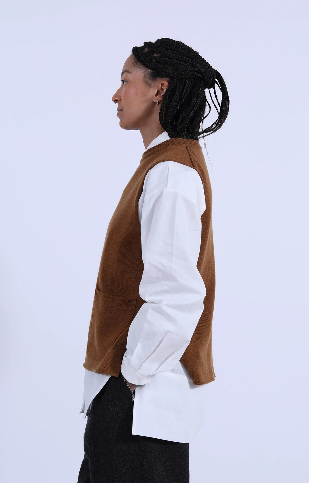 Tabard Vest w/ Pocket Vintage Vicuna