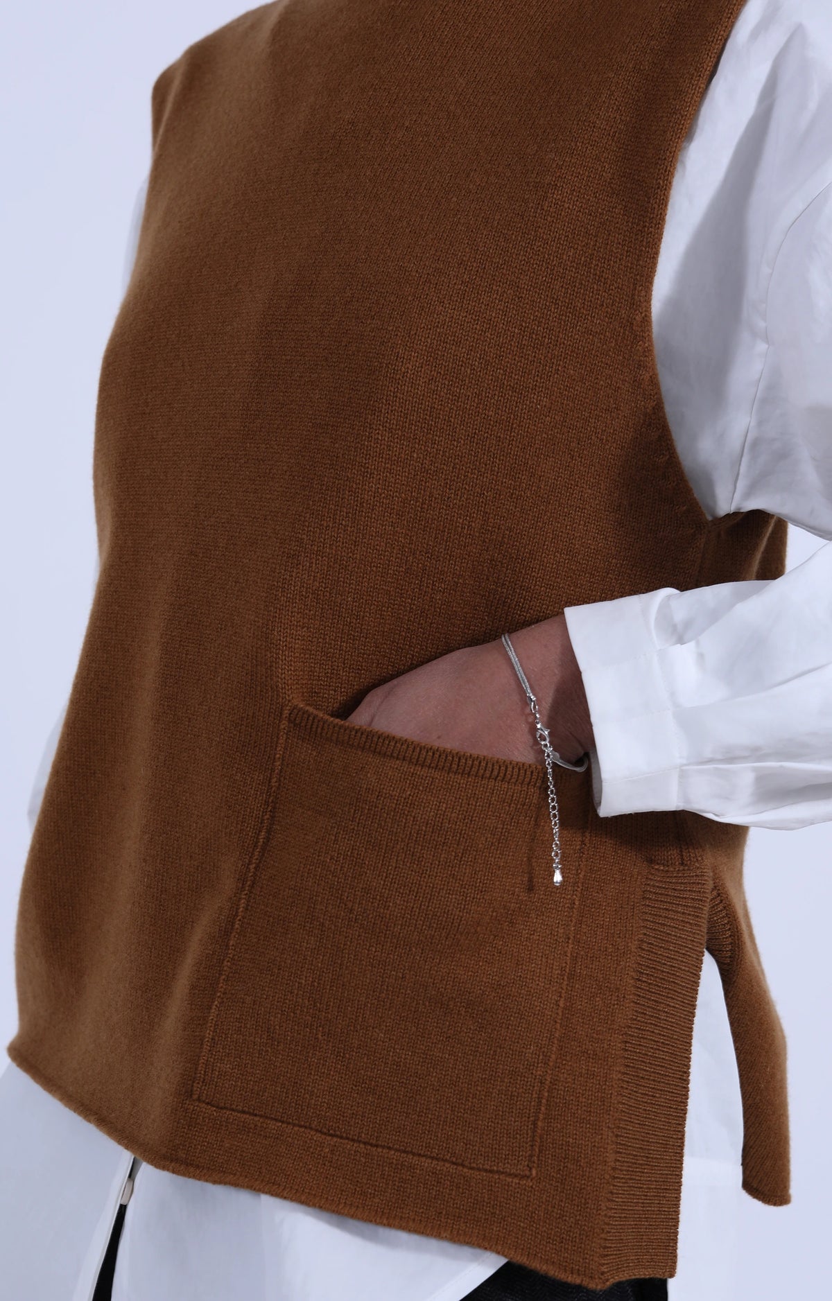 Tabard Vest w/ Pocket Vintage Vicuna