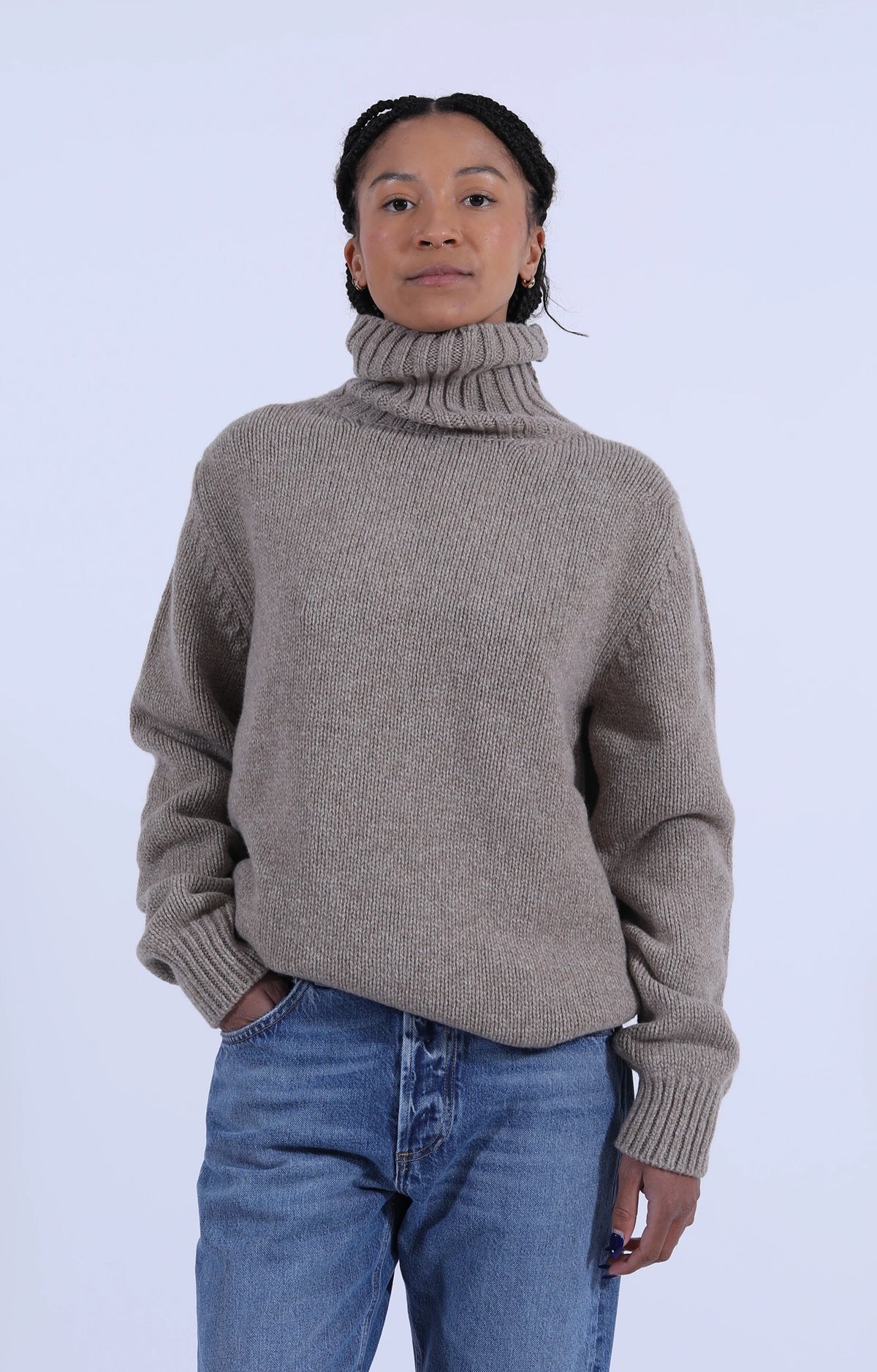 Roll Collar Pullover Moondust