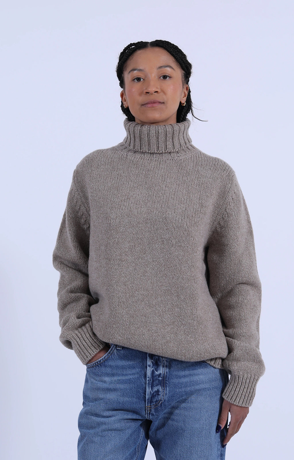Roll Collar Pullover Moondust
