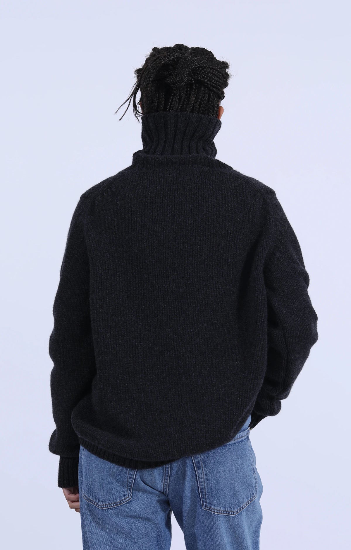 Roll Collar Pullover Charcoal