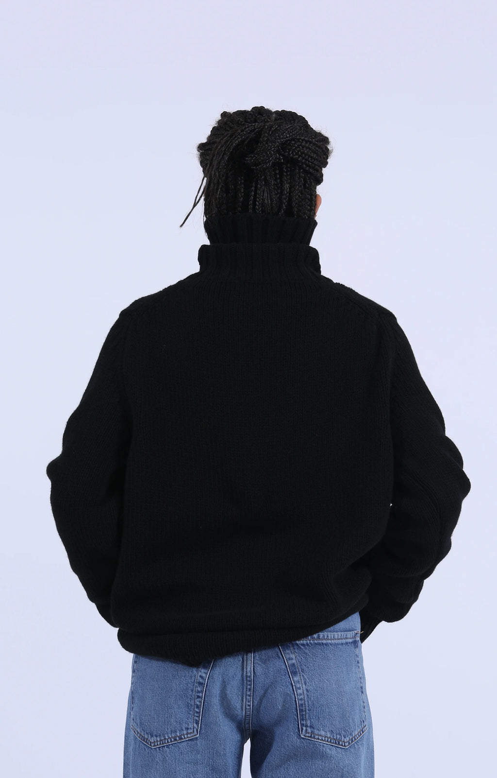 Roll Collar Pullover Black