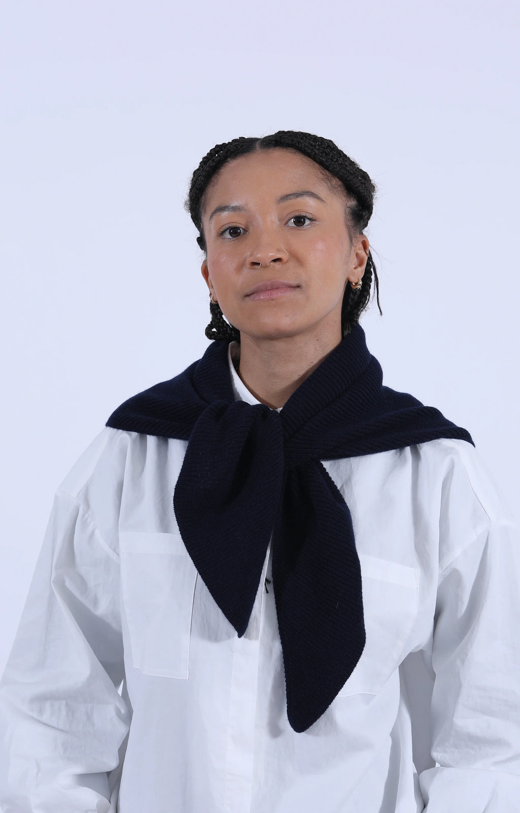 Cashmere Foulard Nero Navy