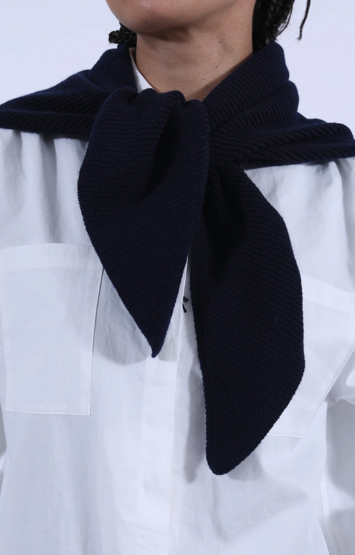 Cashmere Foulard Nero Navy