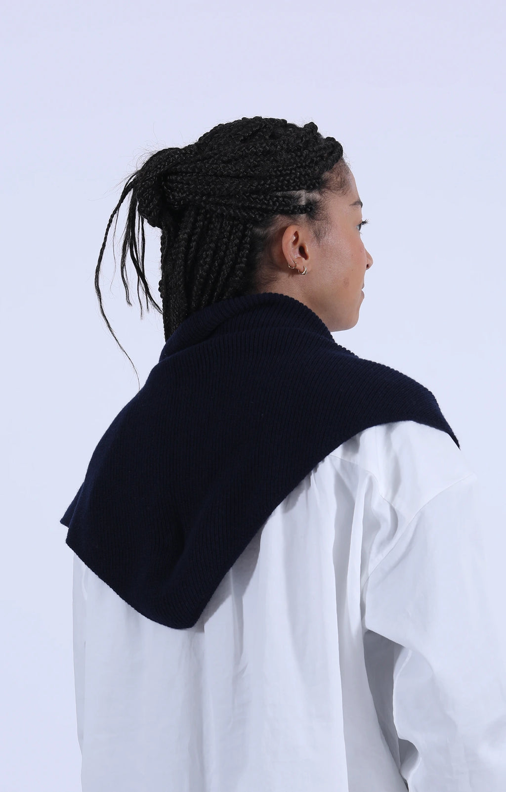 Cashmere Foulard Nero Navy