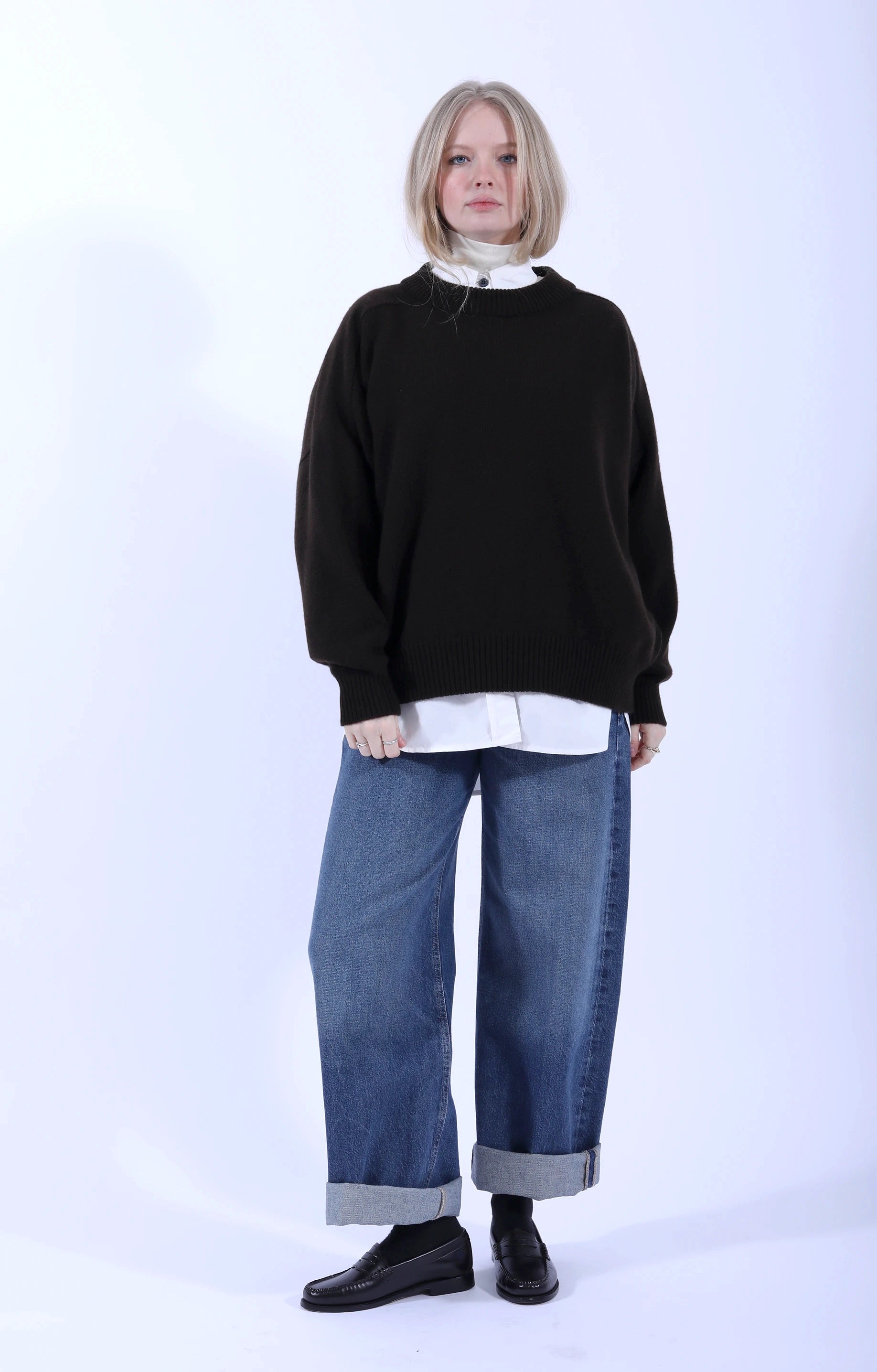 Meri Saddle Crew Jumper Caffe