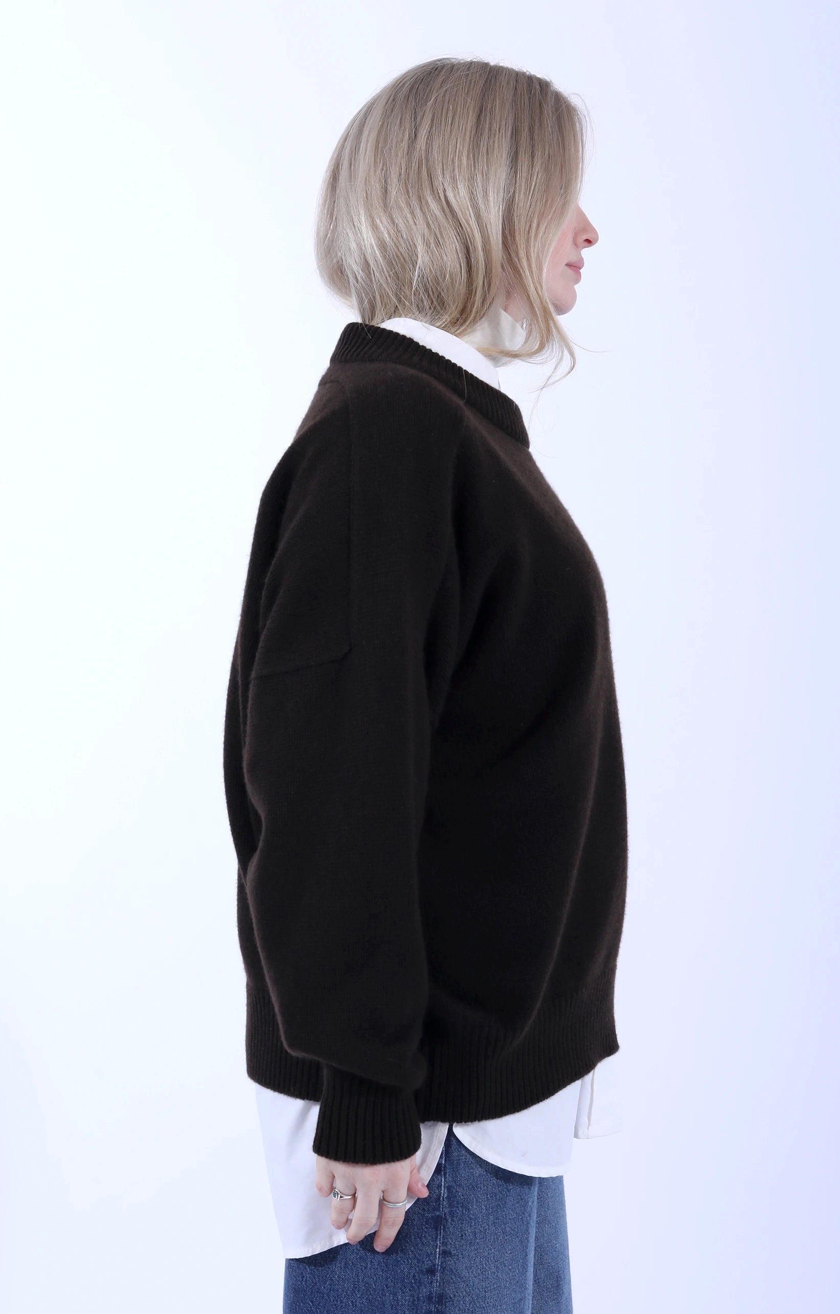 Meri Saddle Crew Jumper Caffe