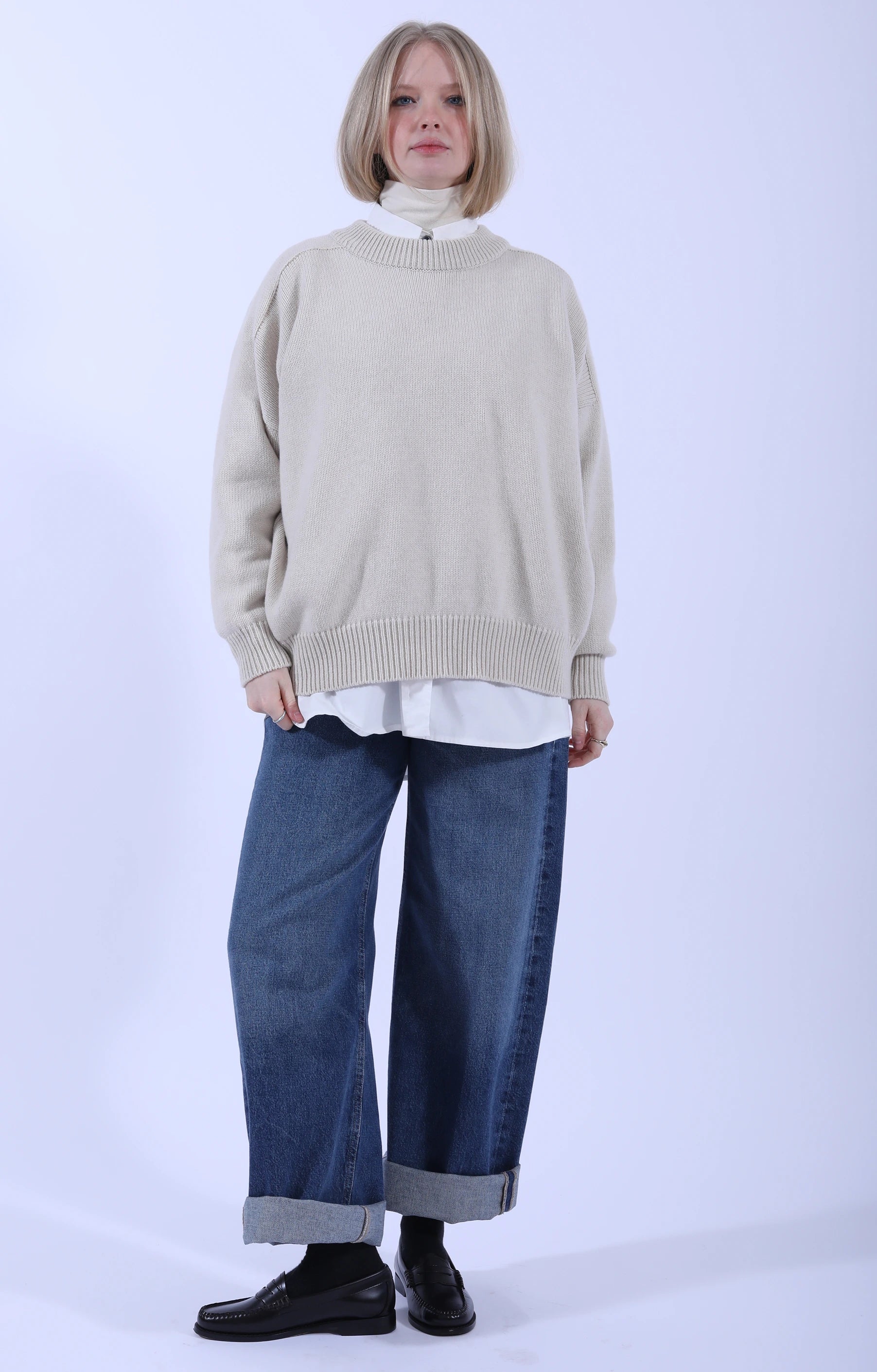 Meri Saddle Crew Jumper Crema