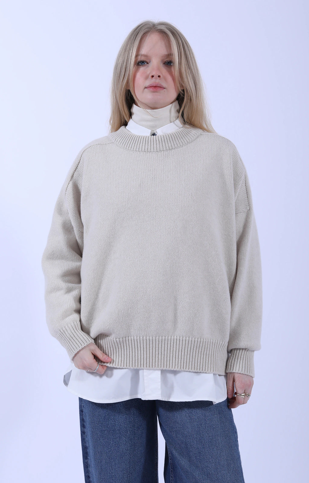 Meri Saddle Crew Jumper Crema