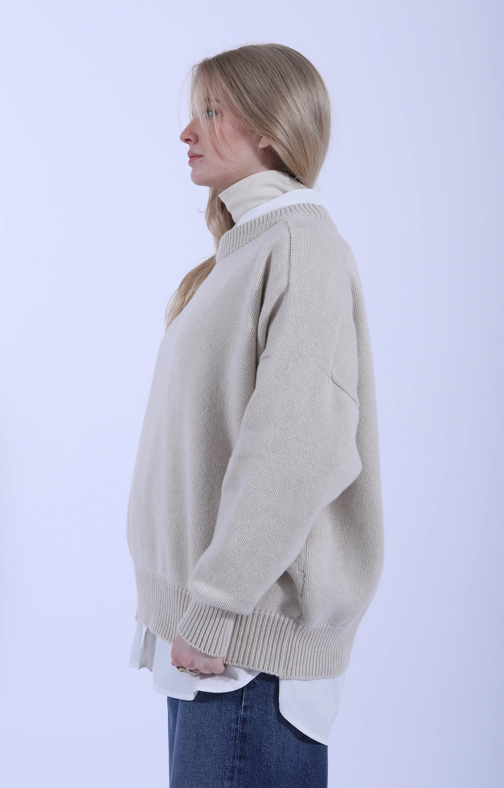 Meri Saddle Crew Jumper Crema