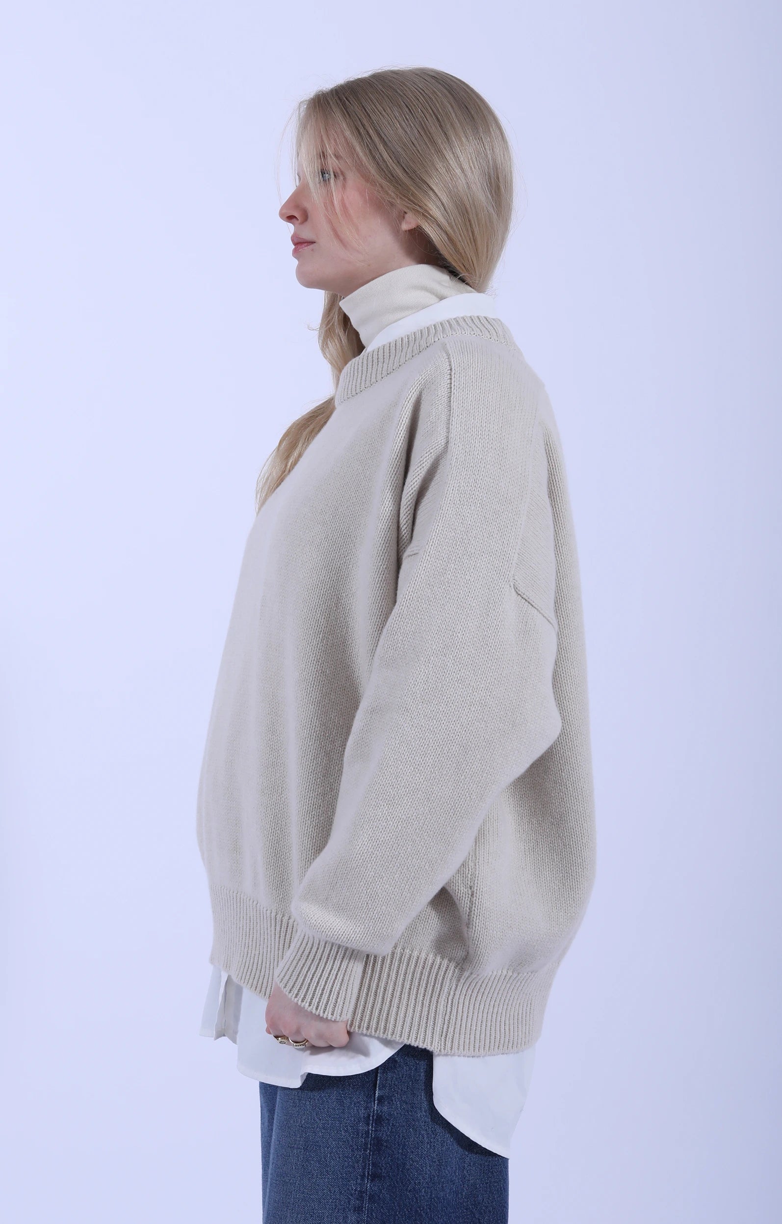 Meri Saddle Crew Jumper Crema