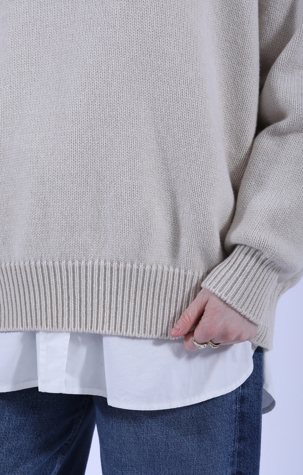 Meri Saddle Crew Jumper Crema