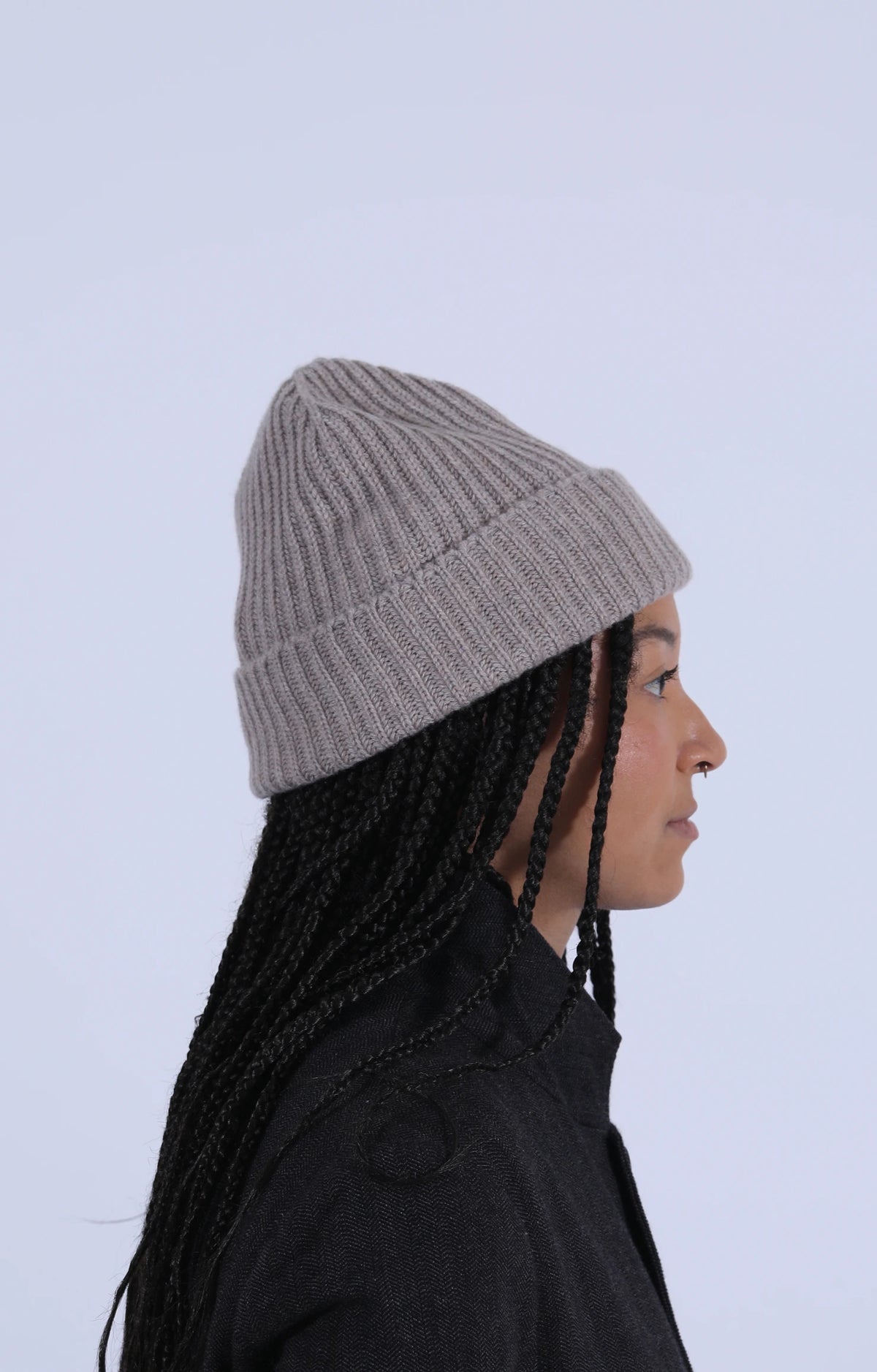 Cashmere Rib Beanie Moondust