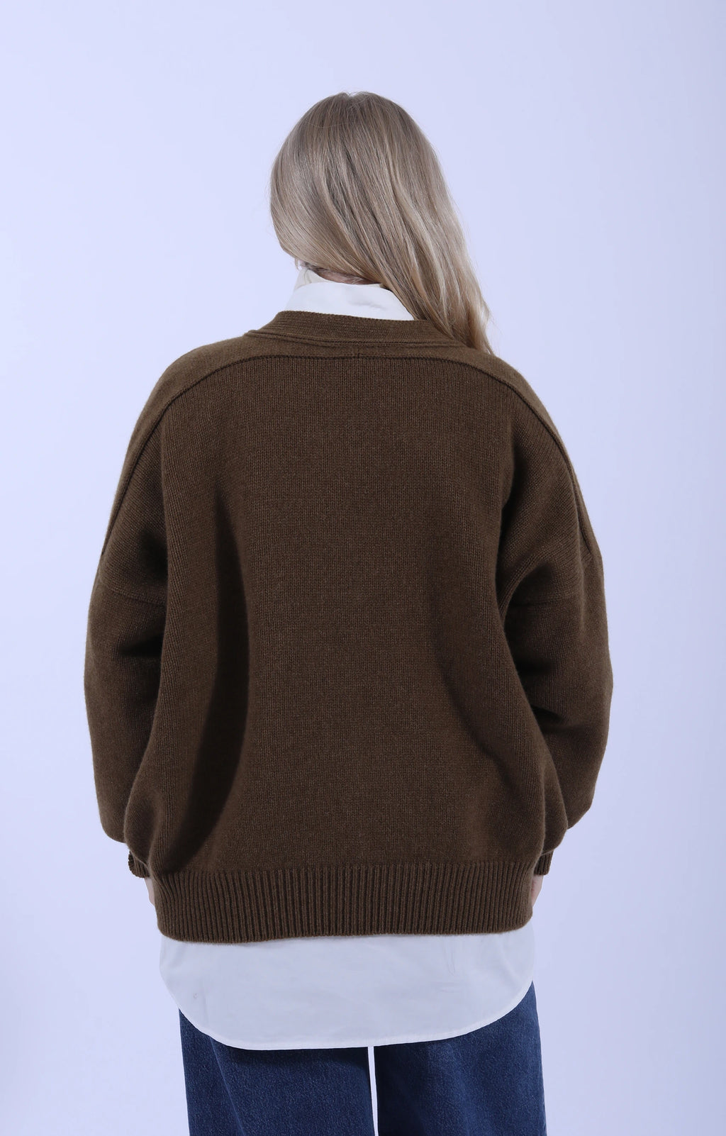 Meri Saddle Cardigan Corteccia