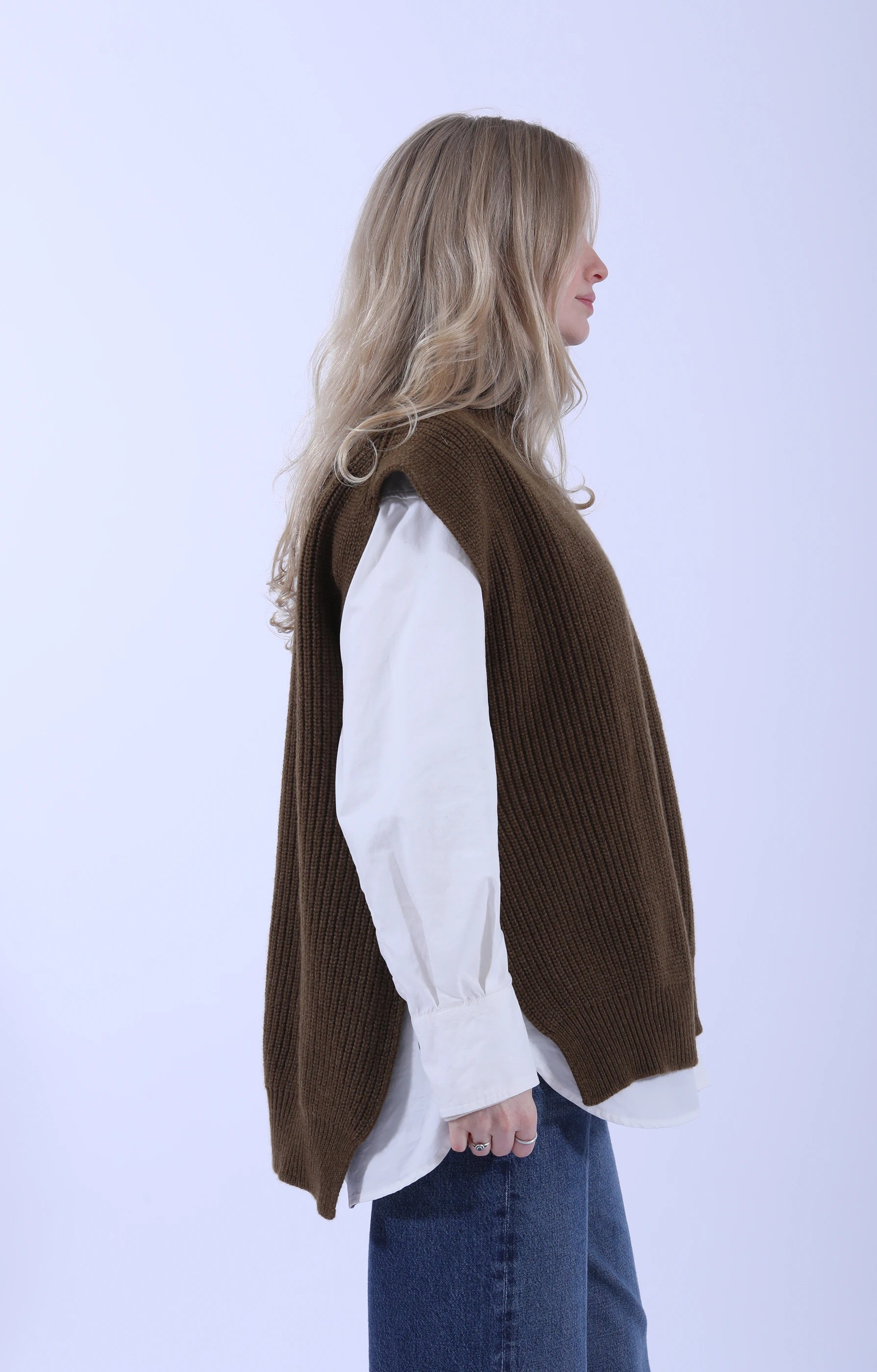 Meri Roll Neck Tabard Corteccia