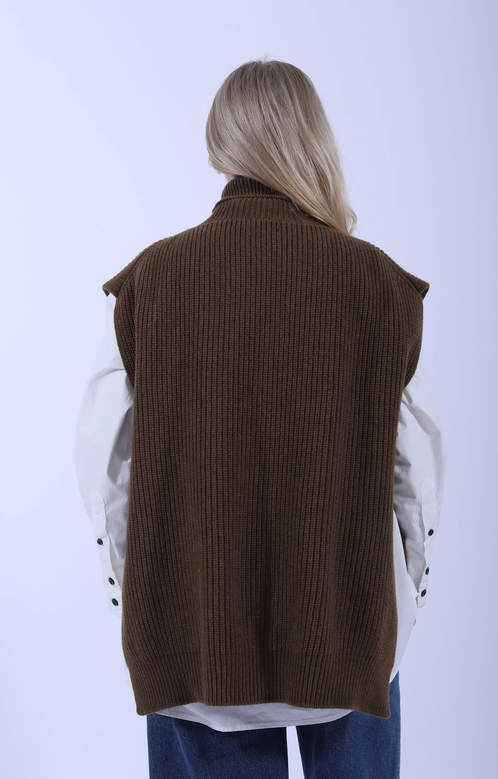 Meri Roll Neck Tabard Corteccia