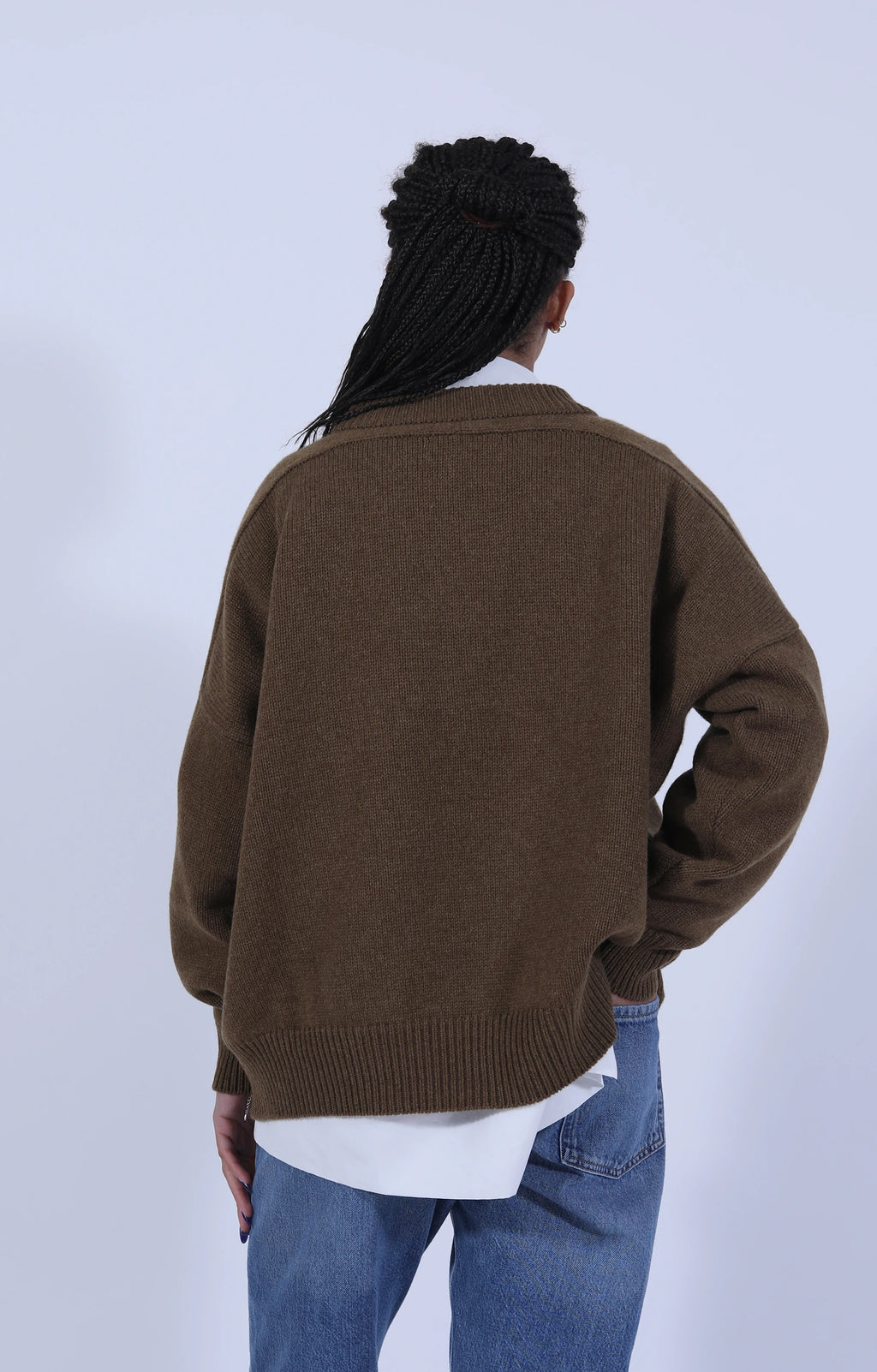 Meri Saddle Crew Jumper Corteccia