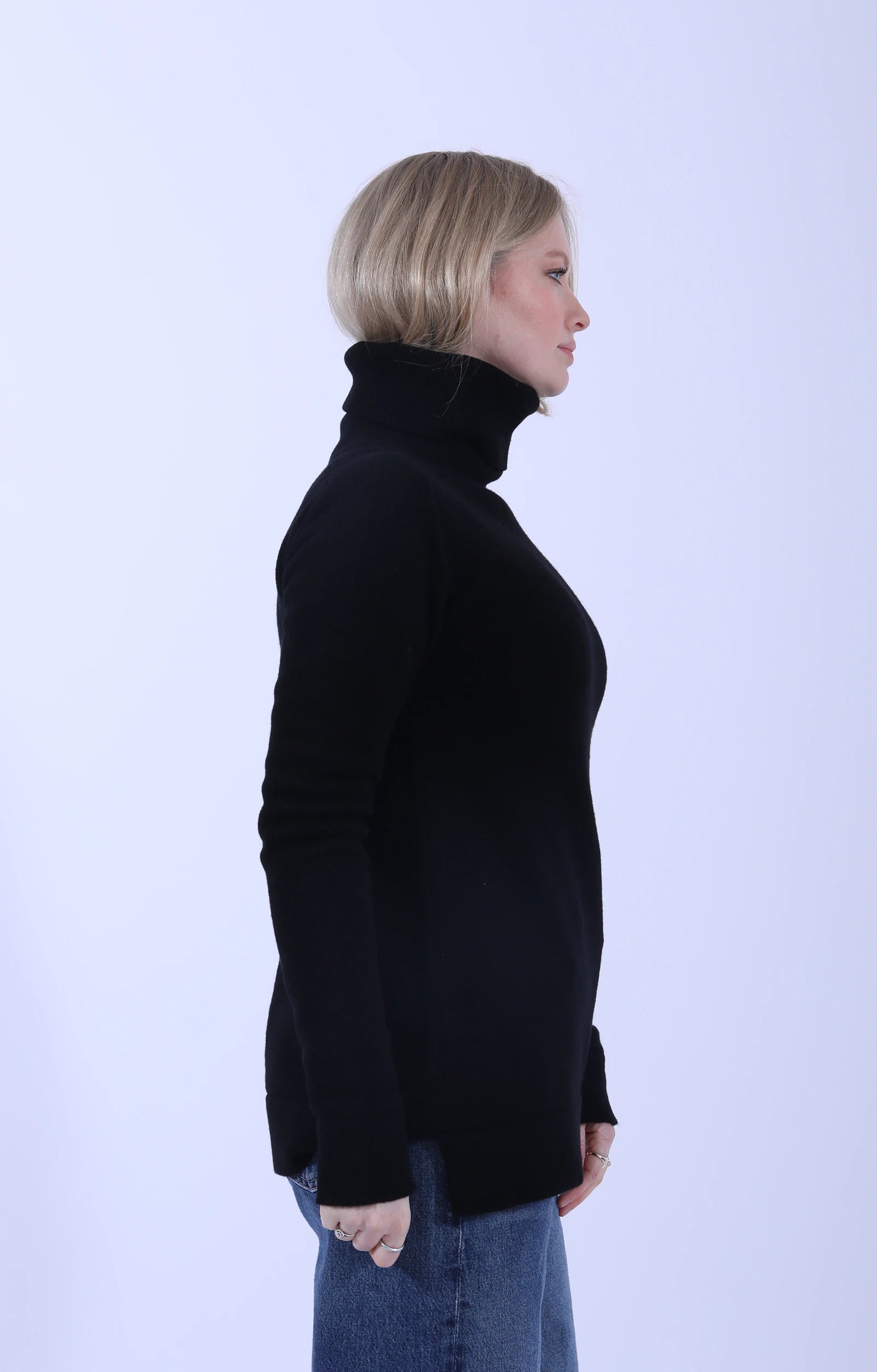 Plain Roll Neck Black