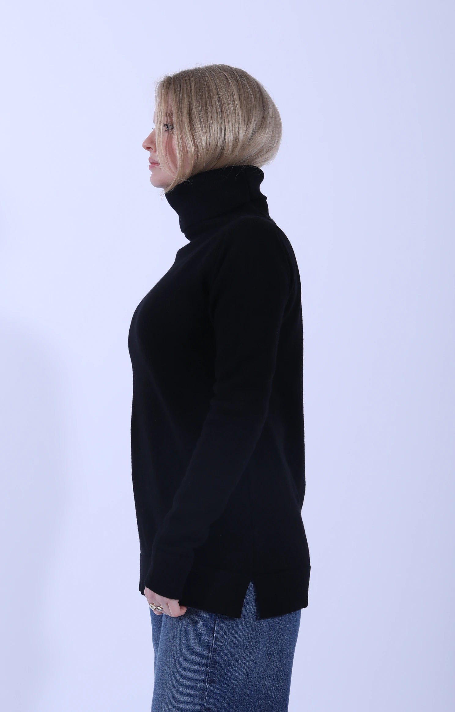 Plain Roll Neck Black