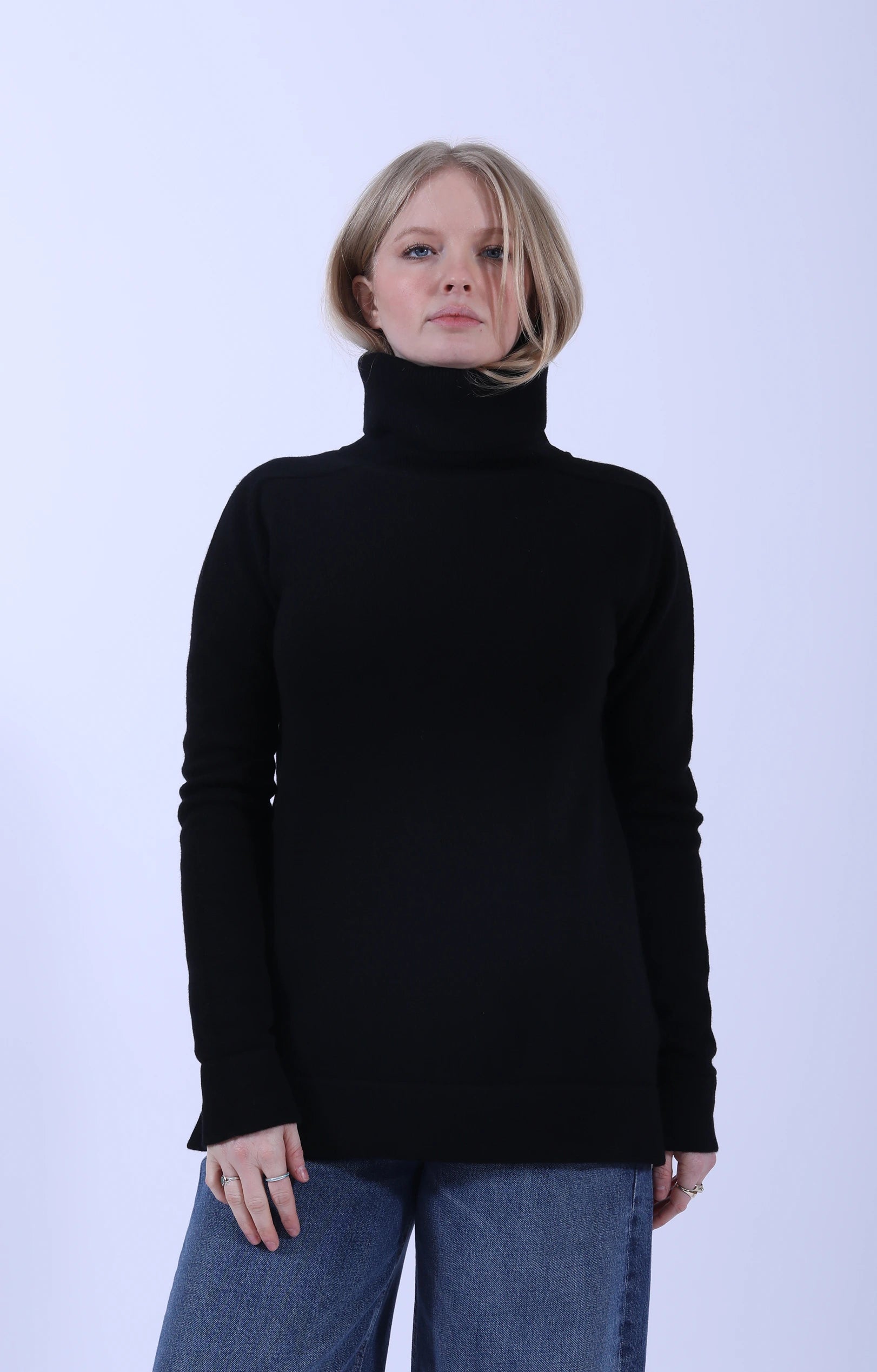 Plain Roll Neck Black