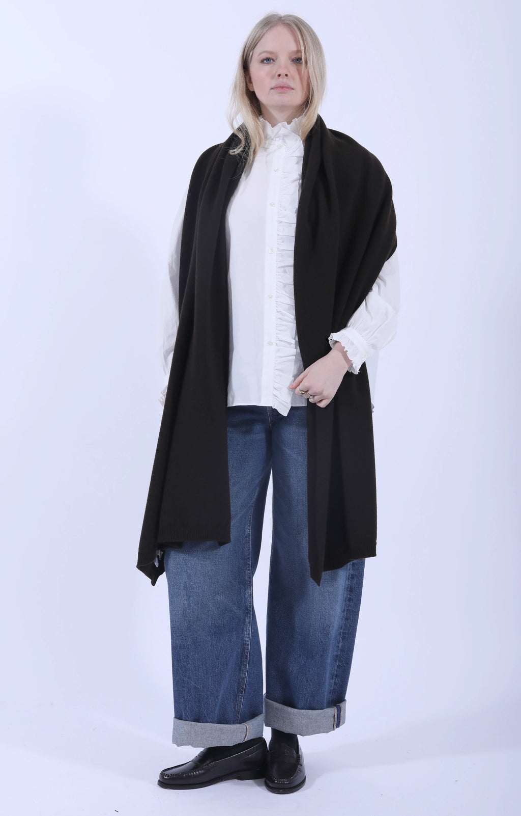 Selvedge Rib Scarf Caffe