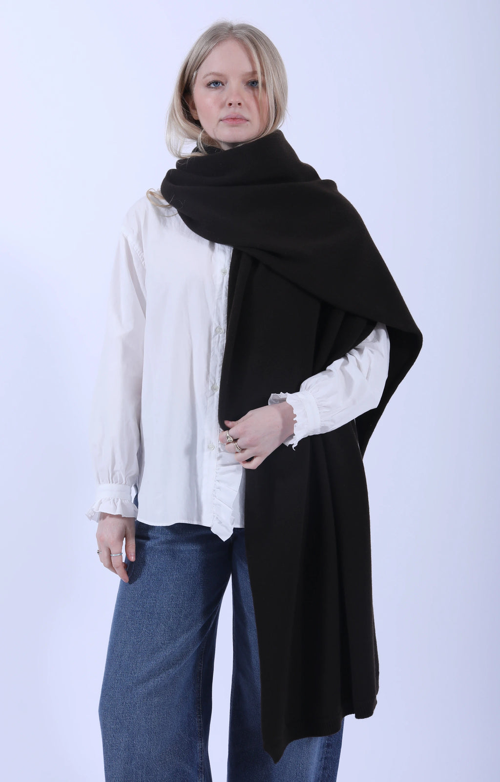 Selvedge Rib Scarf Caffe